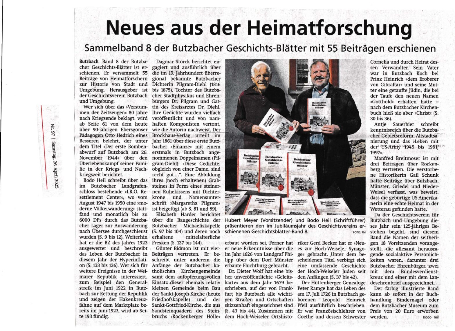 Pressestimme – Neues aus der Heimatforschung